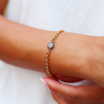 Taşlı Nazar Gözü Bileklik - Özçelik