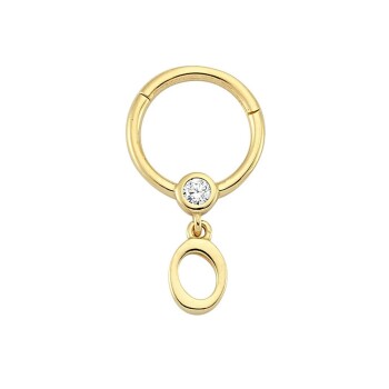 Taşlı O Harfi Sallantılı Helix Piercing - Dianora