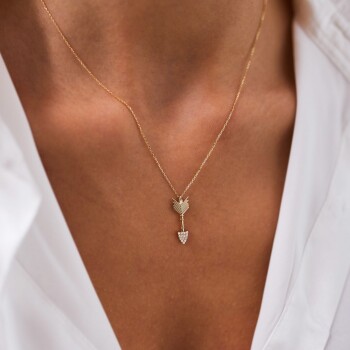 Taşlı Ok Kolye - Alen