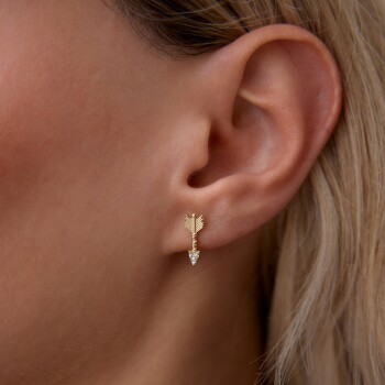 Taşlı Ok Küpe - Rayna