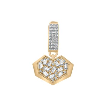 Taşlı Origami Kalp Charm - Ema