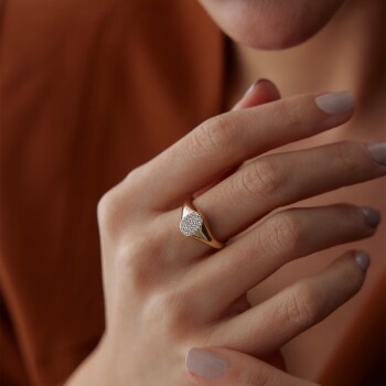 Taşlı Oval Şovalye Yüzük - Nüans