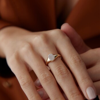 Taşlı Oval Şovalye Yüzük - Nüans (1)