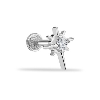 Taşlı Parlayan Yıldız Minimal Tragus Piercing - 2