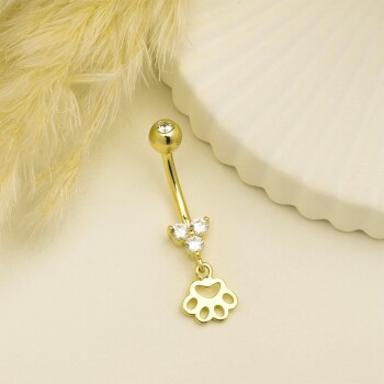 Taşlı Pati Sallantılı Göbek Piercing - Dianora (1)