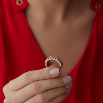 Taşlı Piramit Yüzük - Mazi (1)