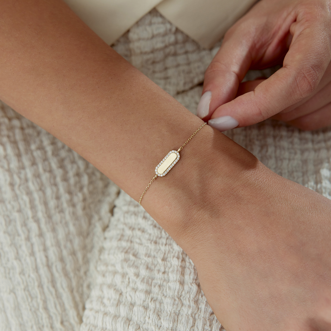 Taşlı Plaka Bileklik - 2