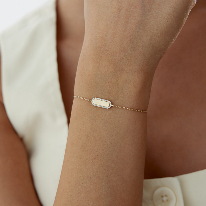 Taşlı Plaka Bileklik - MİST