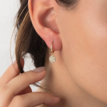 Taşlı Plaka Küpe - CNR