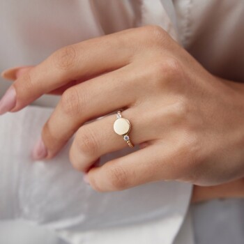 Taşlı Plaka Yüzük - Alen (1)