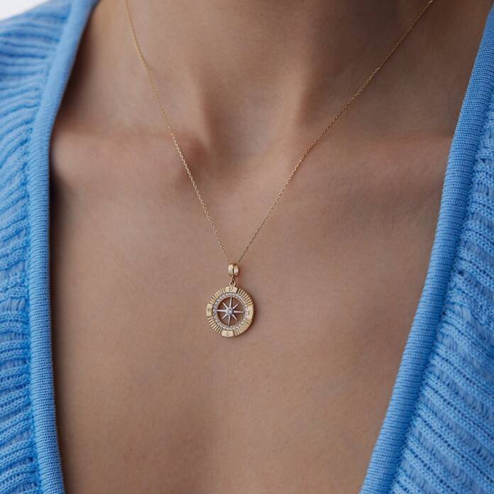 Taşlı Pusula Kolye - 1