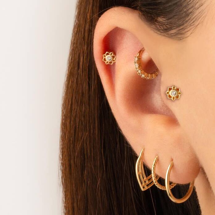 Taşlı Pusula Tragus Piercing - 2