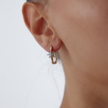 Taşlı Pusula Yıldızı Küpe - Gökhan Bera (1)