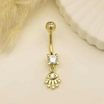 Taşlı Sallantılı Göbek Piercing - Dianora (1)