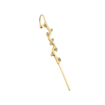 Taşlı Sarmaşık Motifli Hook Baston Küpe - Dianora