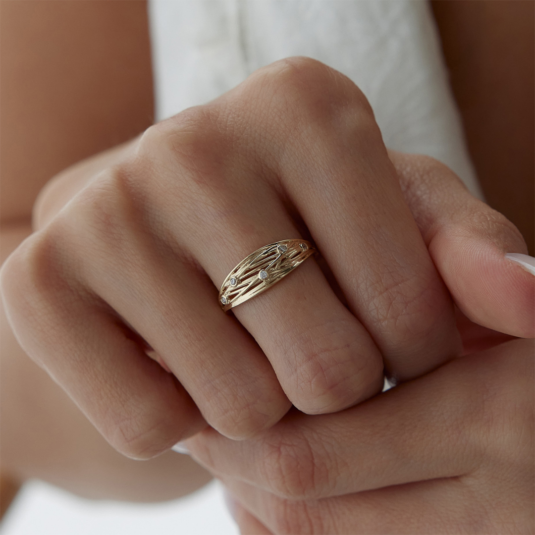 Taşlı Sarmaşık Yüzük - 1