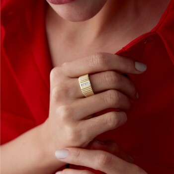 Taşlı Şerit Yüzük - MİST