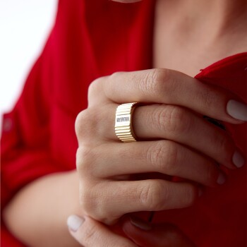 Taşlı Şerit Yüzük - MİST (1)