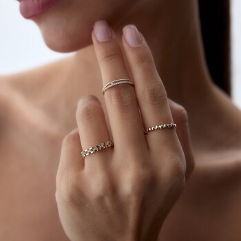 Taşlı Sıralı Yüzük - 4