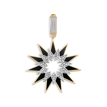 Taşlı Siyah Güneş Charm - Ema