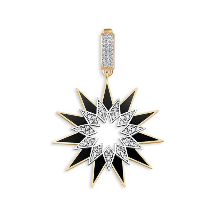 Taşlı Siyah Güneş Charm - 1
