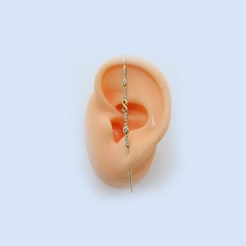 Taşlı Sonsuzluk Motifli Hook Baston Küpe - Dianora (1)