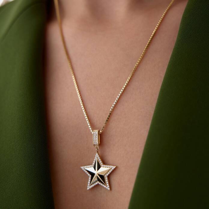 Taşlı Stardust Charm Kolye - 1