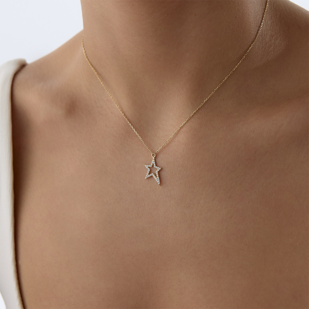 Taşlı Stella Kolye - 2