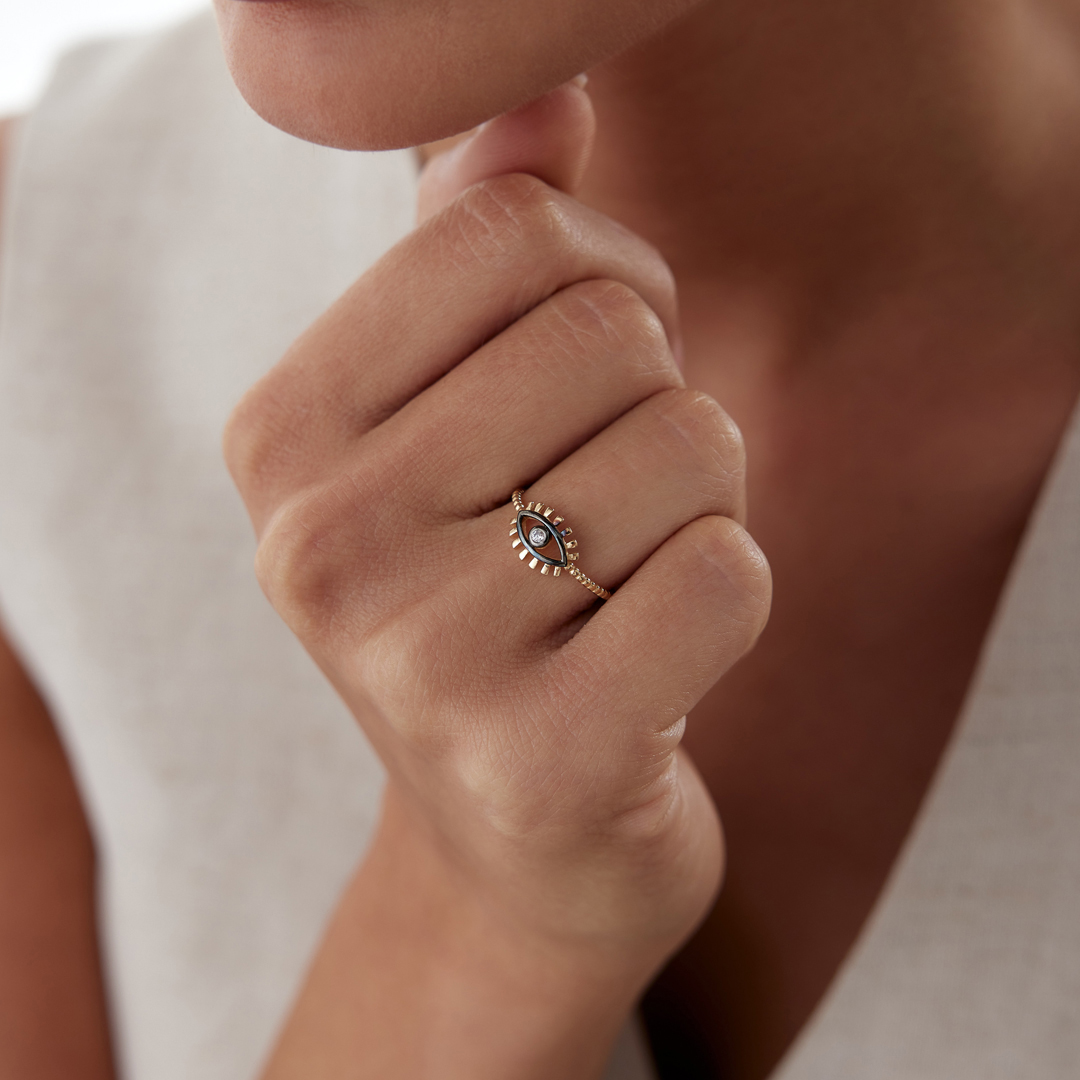 Taşlı Sürme Göz Yüzük - 1