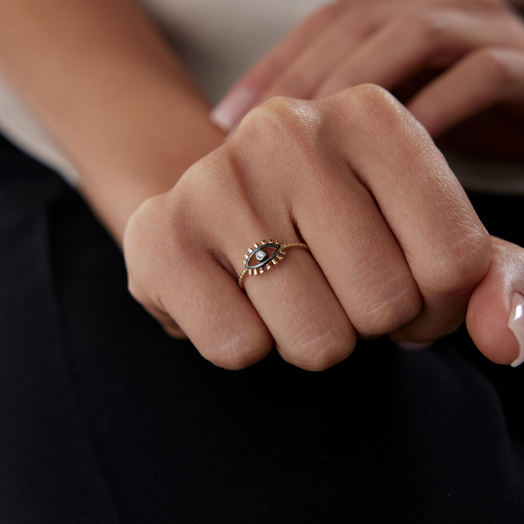 Taşlı Sürme Göz Yüzük - 2