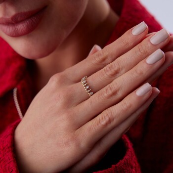 Taşlı Taç Yüzük - Rayna