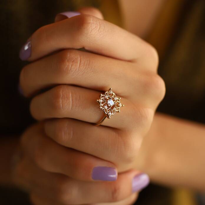 Taşlı Tasarım Yüzük - 1