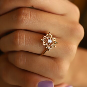 Taşlı Tasarım Yüzük - Rayna (1)