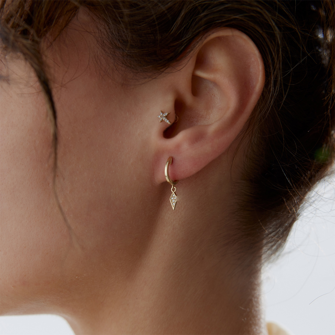 Taşlı Temren Küpe - 1