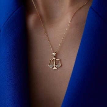 Taşlı Terazi Kolye - Özçelik