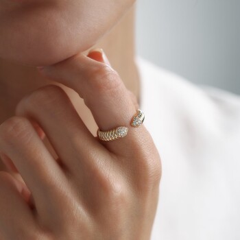 Taşlı Tırtıl Yüzük - Rayna