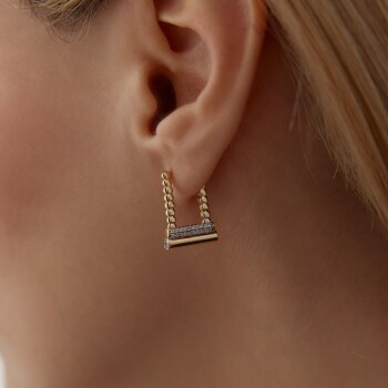 Taşlı Top Ataç Küpe - Arax