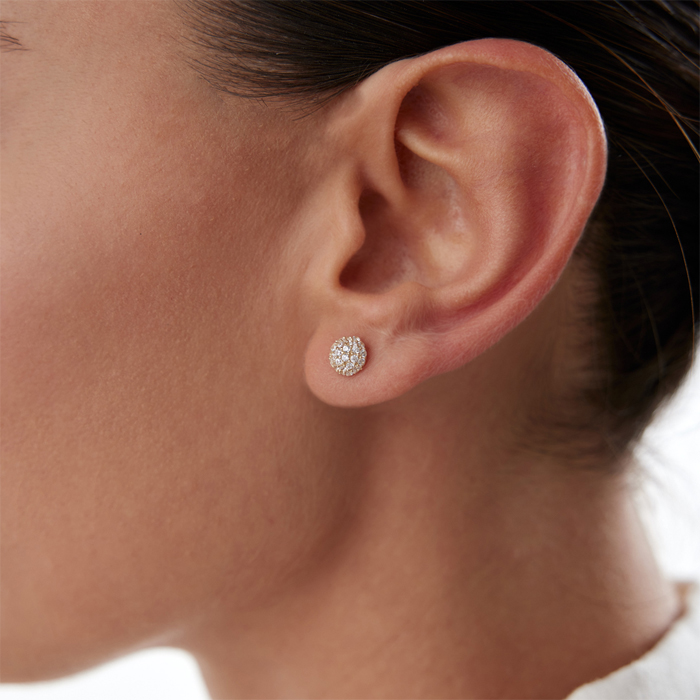 Taşlı Top Küpe - Rayna