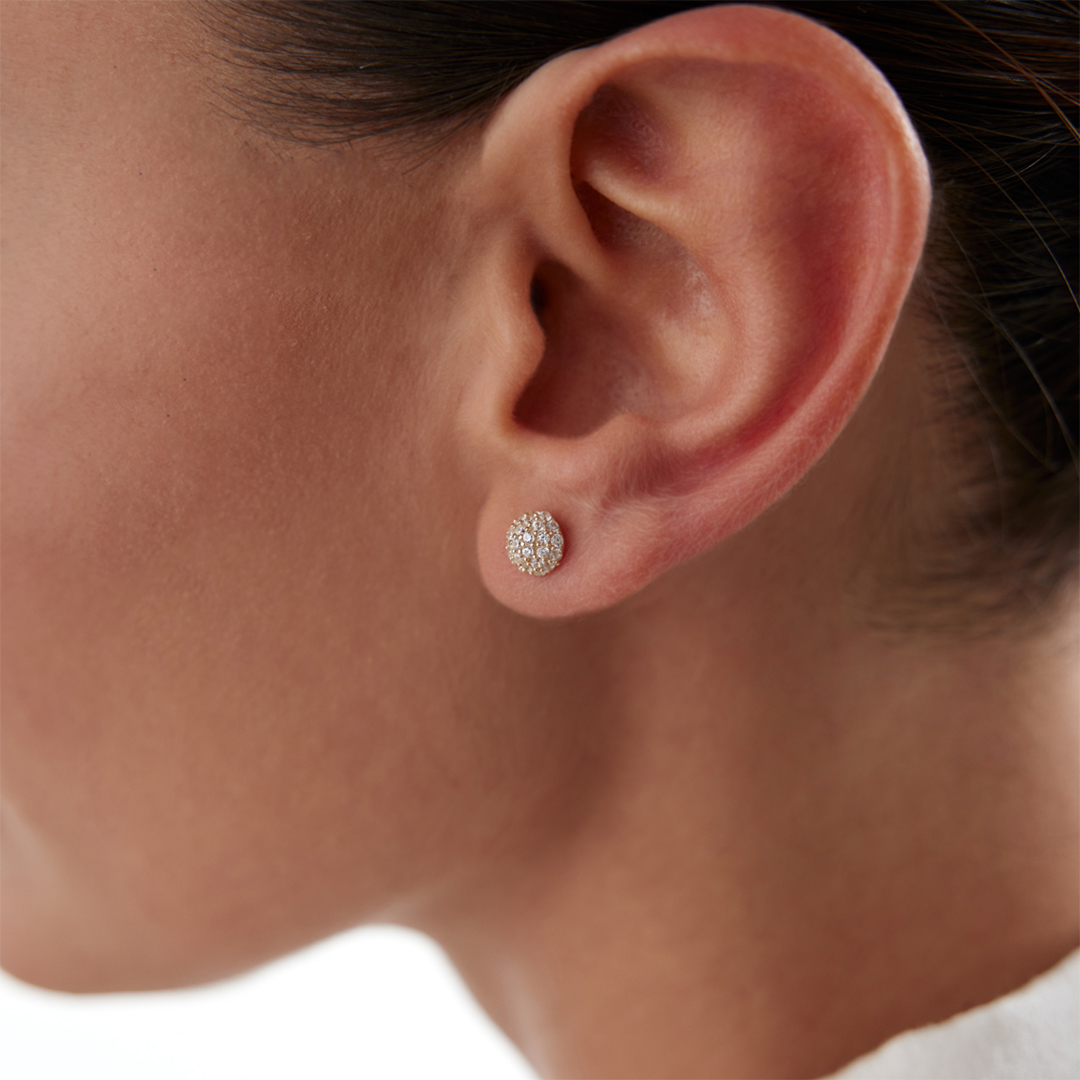 Taşlı Top Küpe - 2