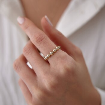 Taşlı Top Yüzük - Mazal