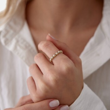 Taşlı Top Yüzük - Mazal (1)