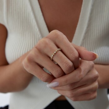 Taşlı Toplu Örüntü Yüzük - Rayna (1)