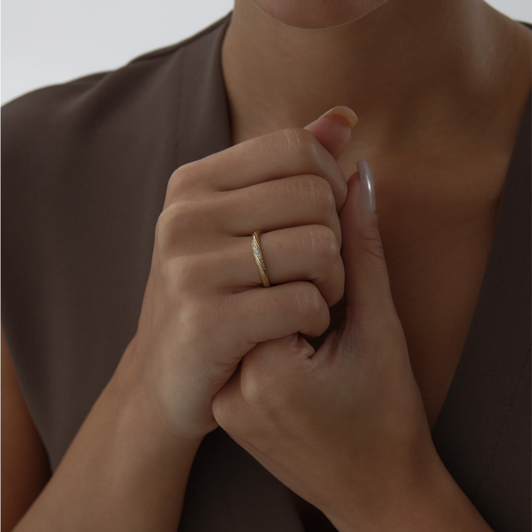 Taşlı Twist Yüzük - 1