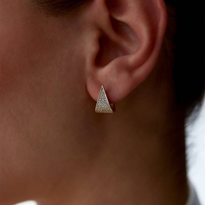 Taşlı Üçgen Küpe - 2