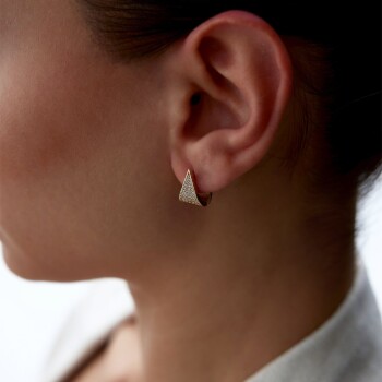 Taşlı Üçgen Küpe - 3