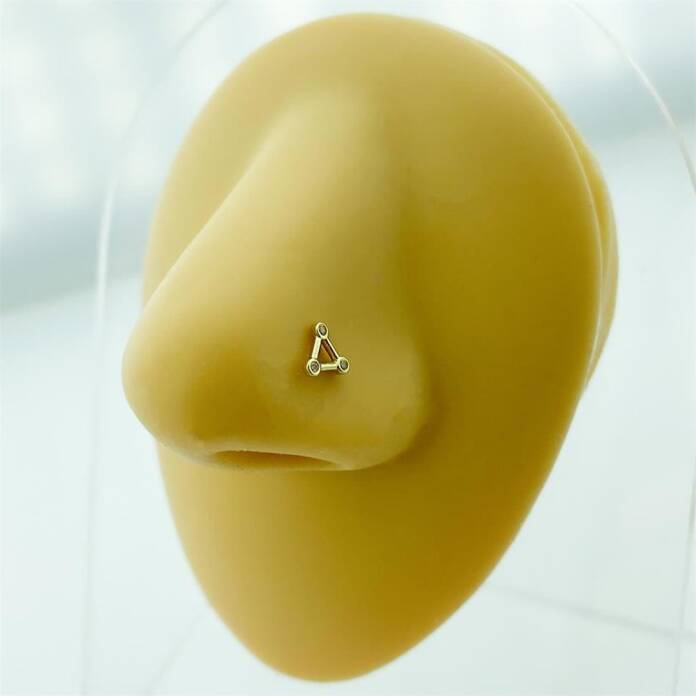 Taşlı Üçgen Motifli Altın Hızma - 2