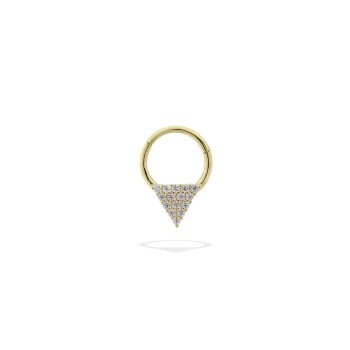 Taşlı Üçgen Motifli Helix Piercing - Dianora