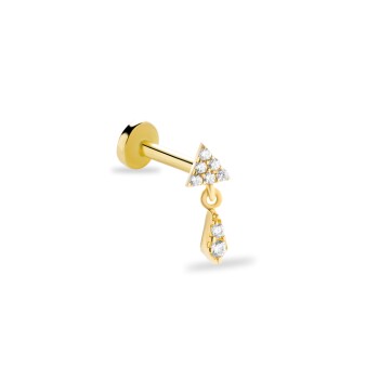 Taşlı Üçgen Ucunda Taşlı Şekil Tragus Piercing - Alen (1)