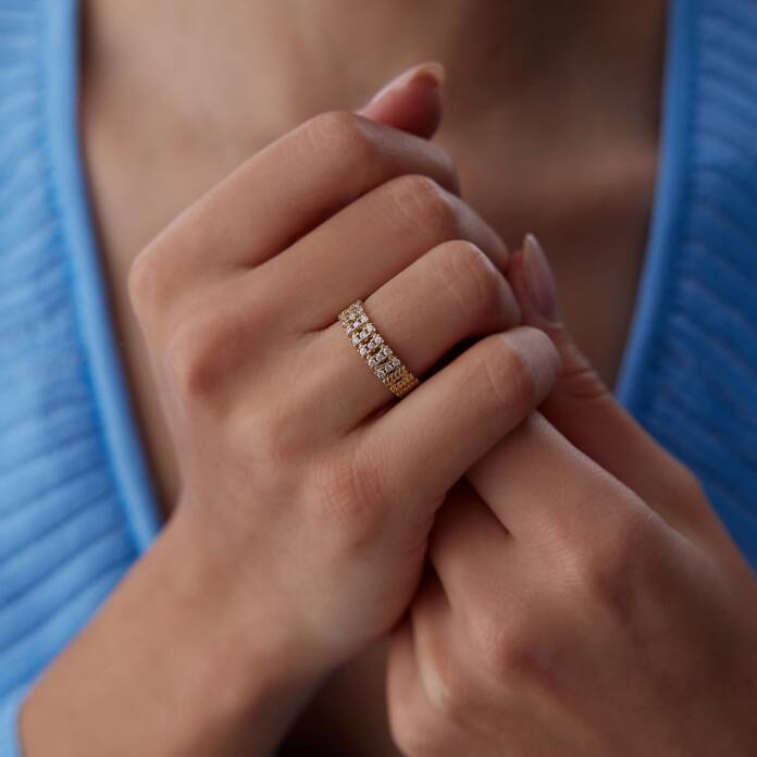 Taşlı ve Burgu Sütun Yüzük - 1