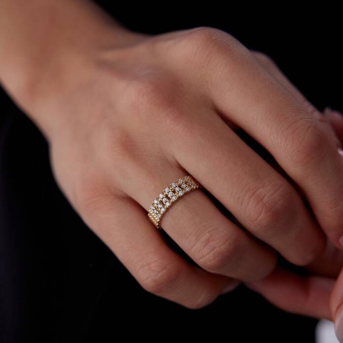 Taşlı ve Burgu Sütun Yüzük - 2